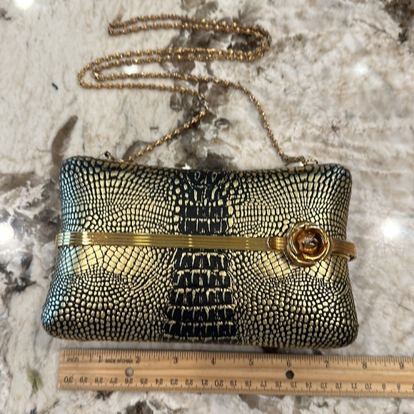 Gorgeous ladies vintage Sharmark Las Vegas clutch purse evening bag with strap! - Picture 9 of 11